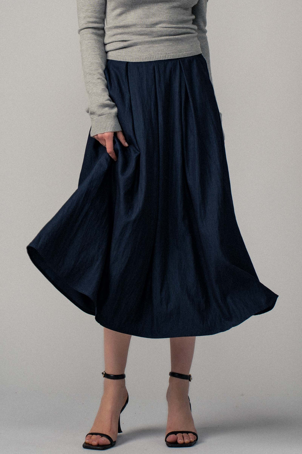 midi skirt with boho vibe - navy (additional view)