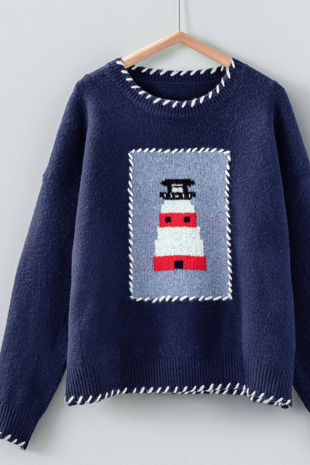 lighthouse knit sweater - navy