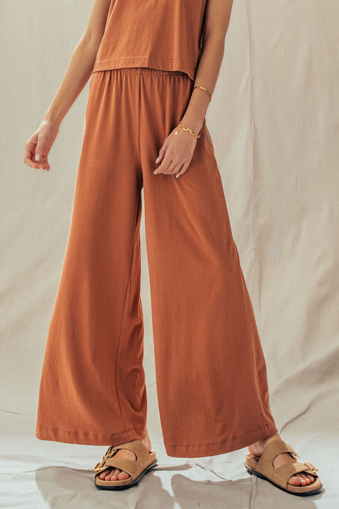 knit wide leg pants for game day sets - nutshell