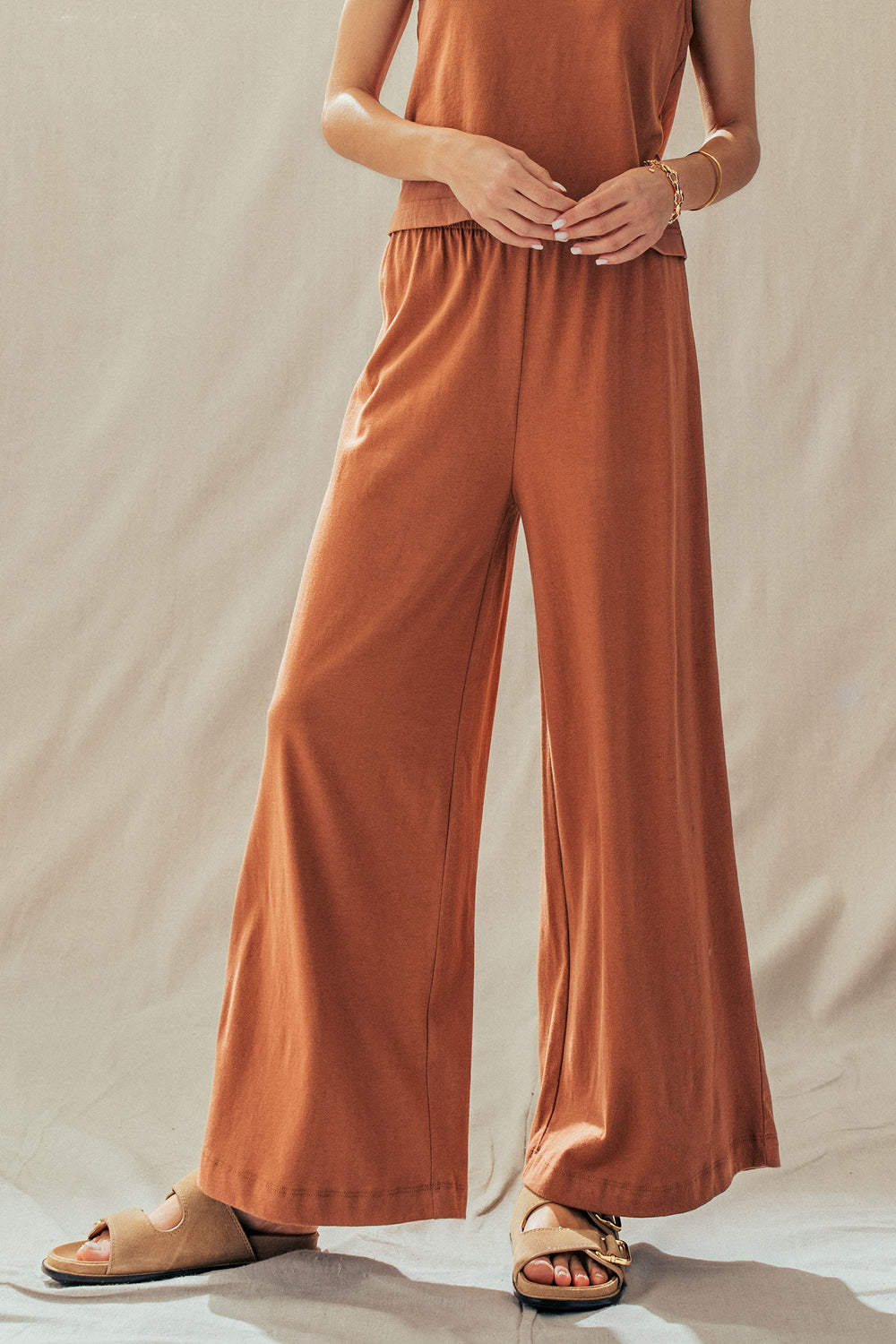 knit wide leg pants for game day sets - nutshell (additional view)