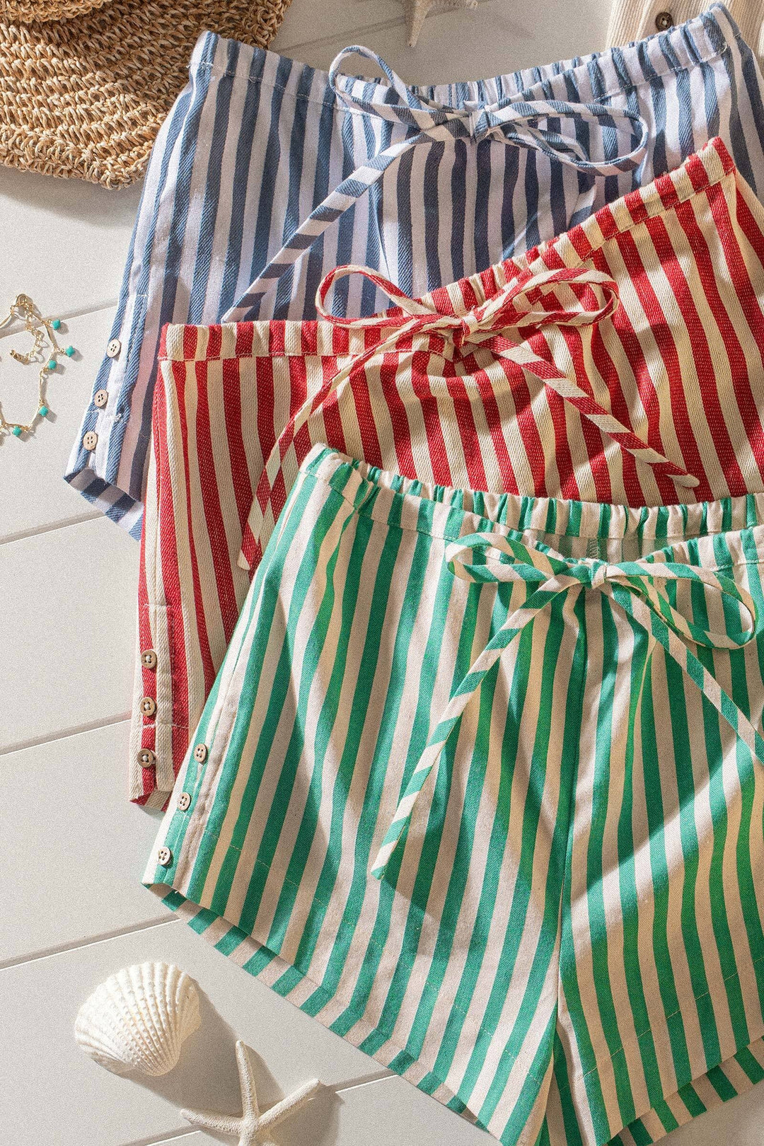 ready set striped shorts - default