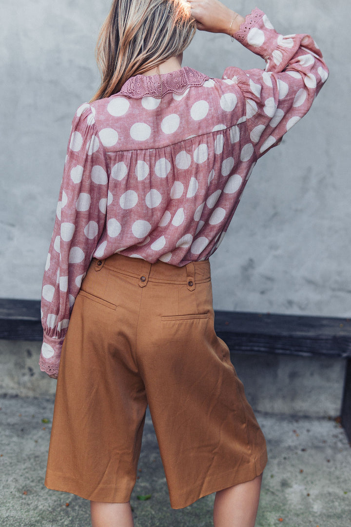 polka dot blouse - vintage rose (additional view)