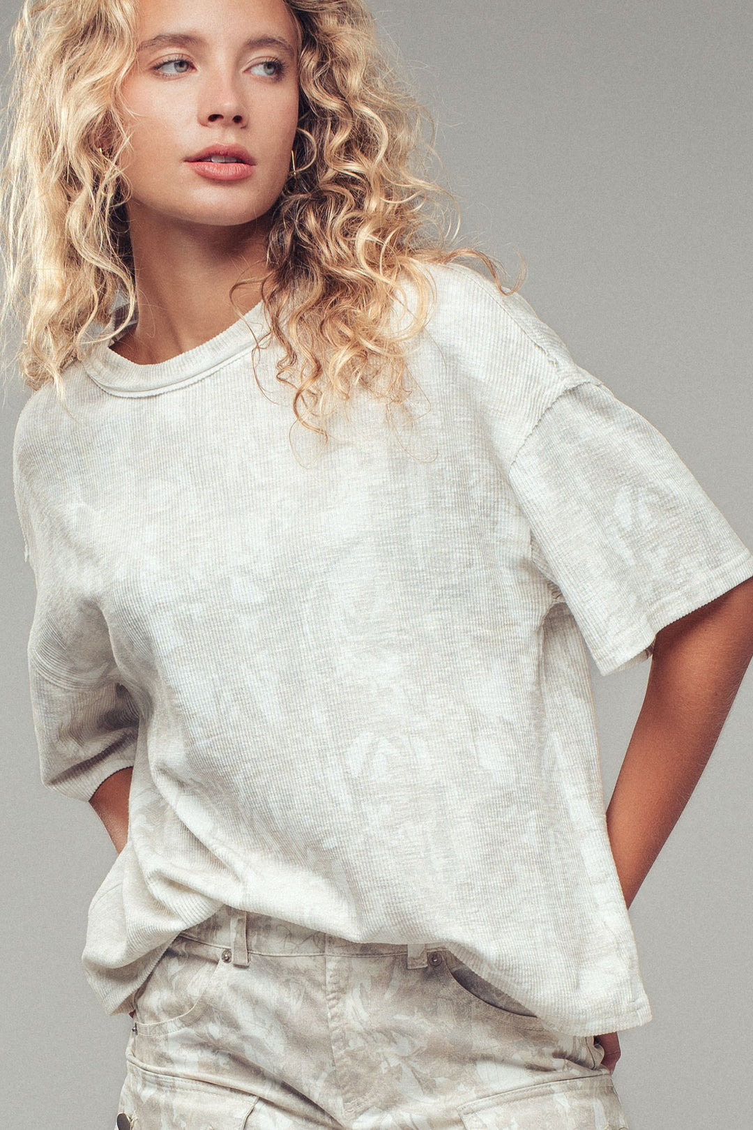 camo print oversized tee - camo