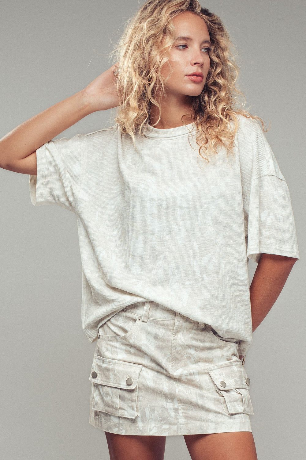 camo print oversized tee - camo (additional view)