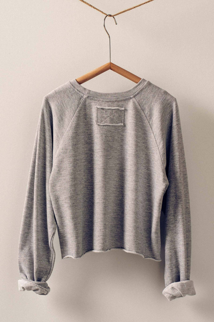 USA Flag Cropped Raglan Sweatshirt