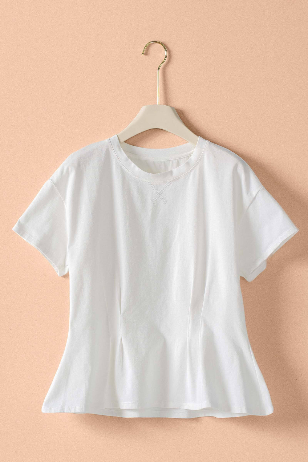front pintuck mineral washed cotton tee - ivory