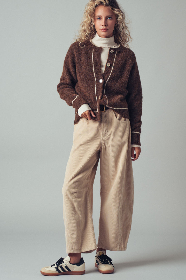 Wool Blend Sweater Cardigan with Statement Buttons | wholesale sweaters & cardigans | Trend Notes