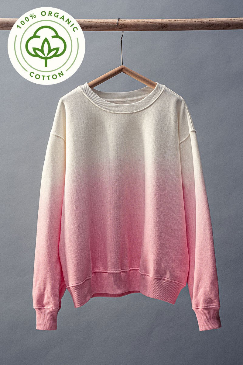 ombre crewneck sweatshirt top - pink (additional view)