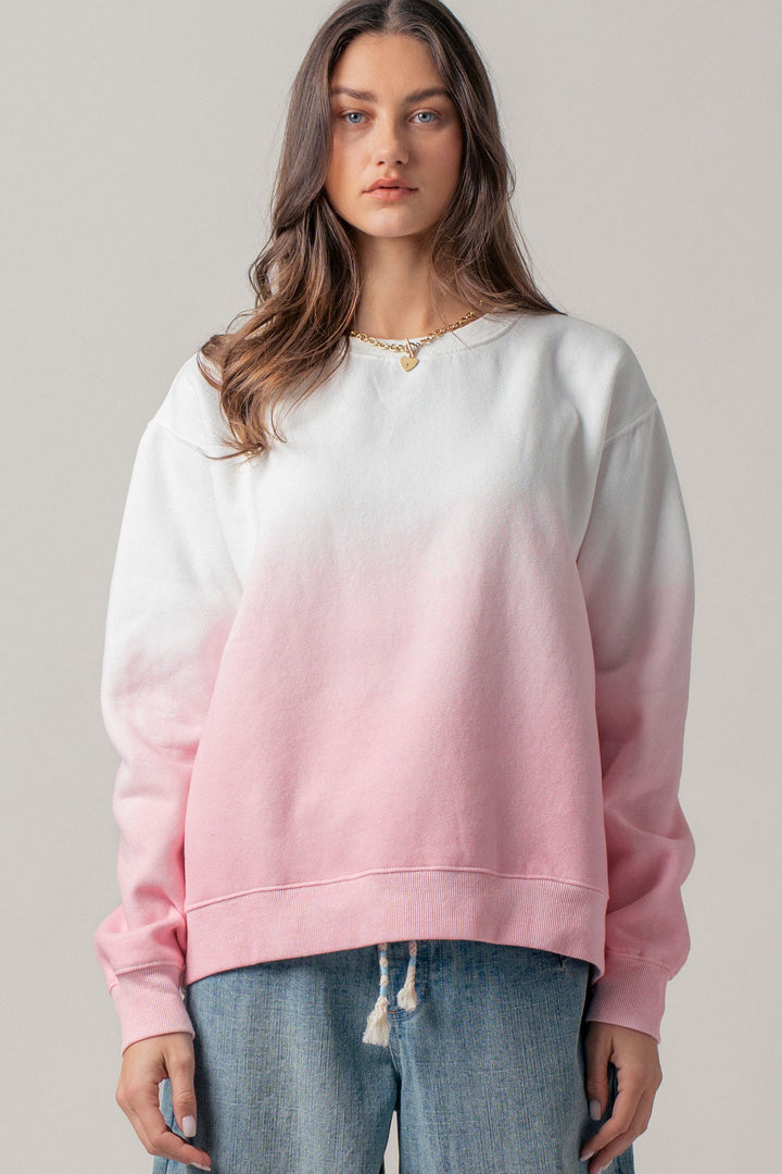 snuggle fade crewneck sweatshirt - pink