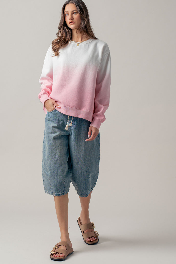 snuggle fade crewneck sweatshirt - pink (additional view)