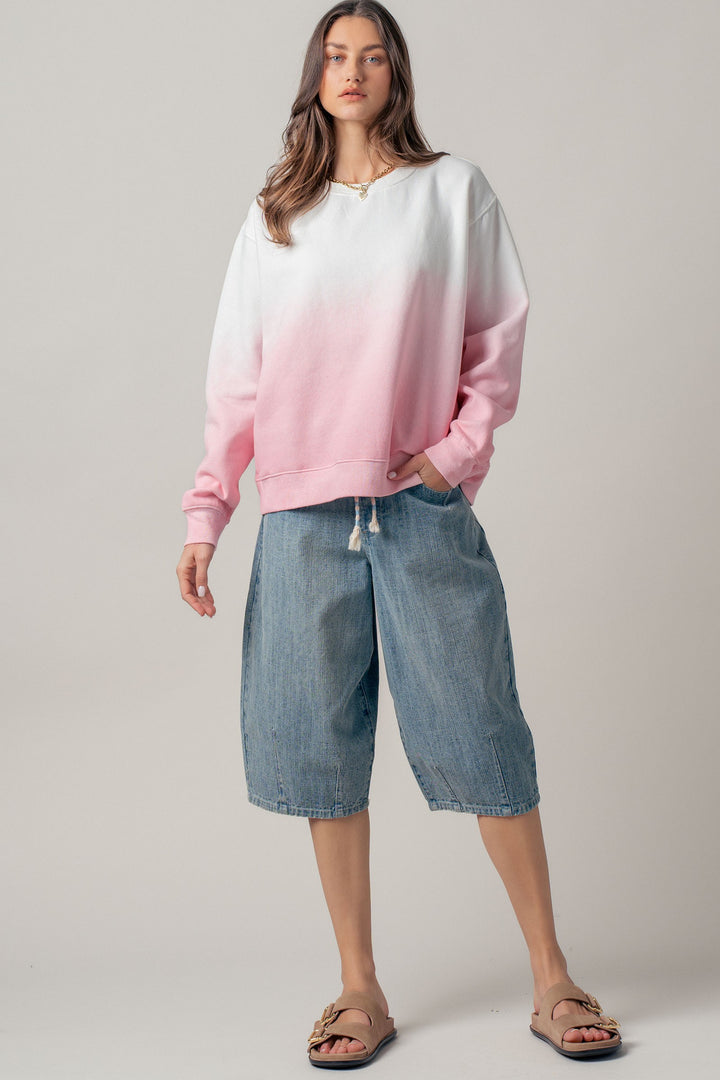 snuggle fade crewneck sweatshirt - pink (additional view)