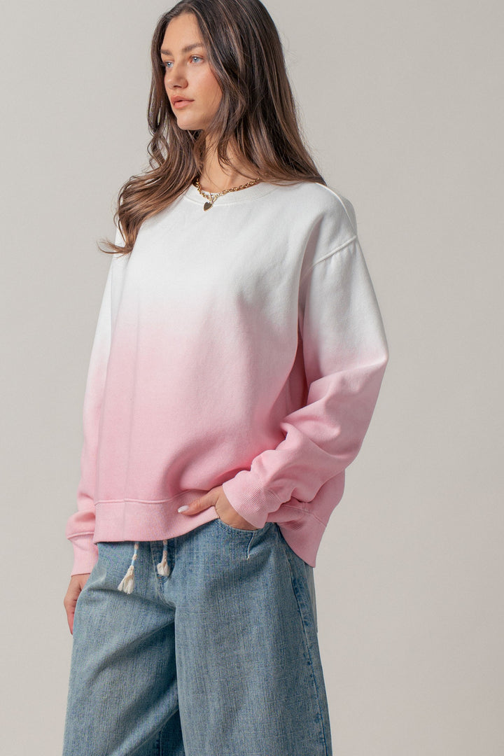 snuggle fade crewneck sweatshirt - pink (additional view)