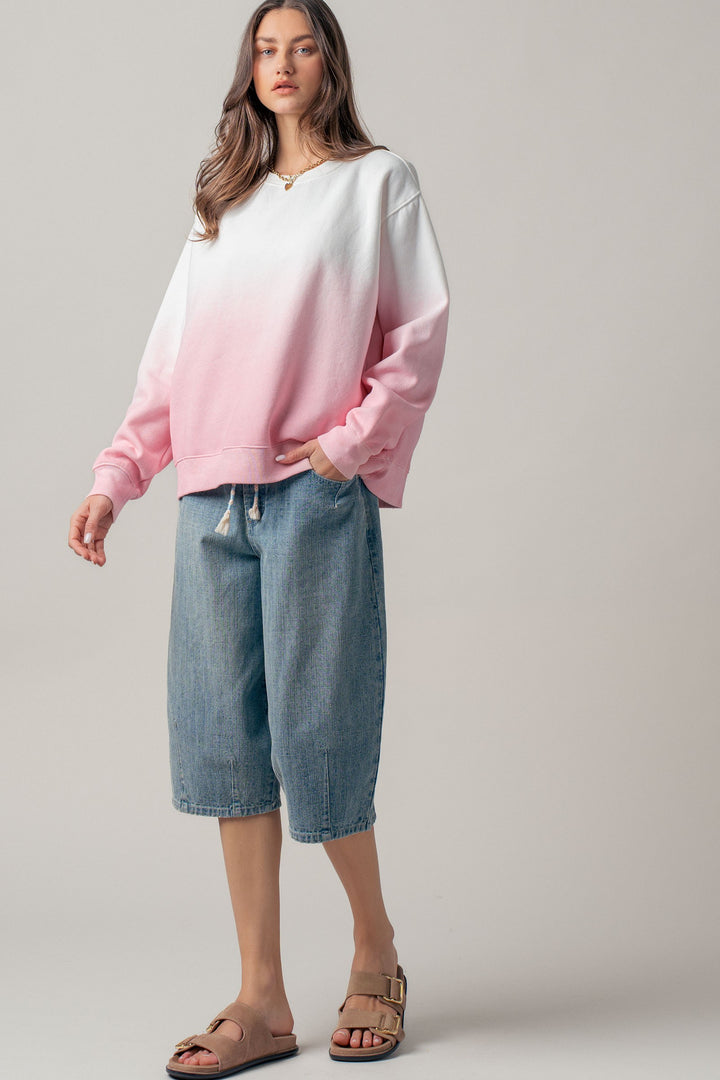 snuggle fade crewneck sweatshirt - pink (additional view)