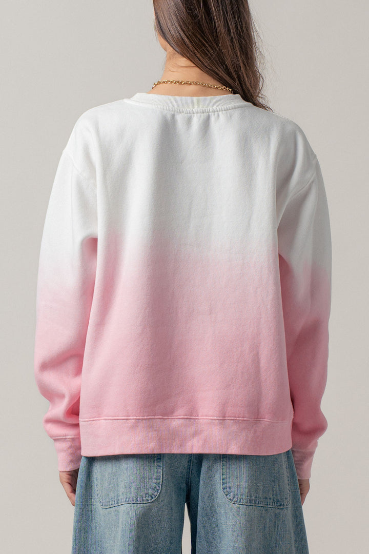snuggle fade crewneck sweatshirt - pink (additional view)