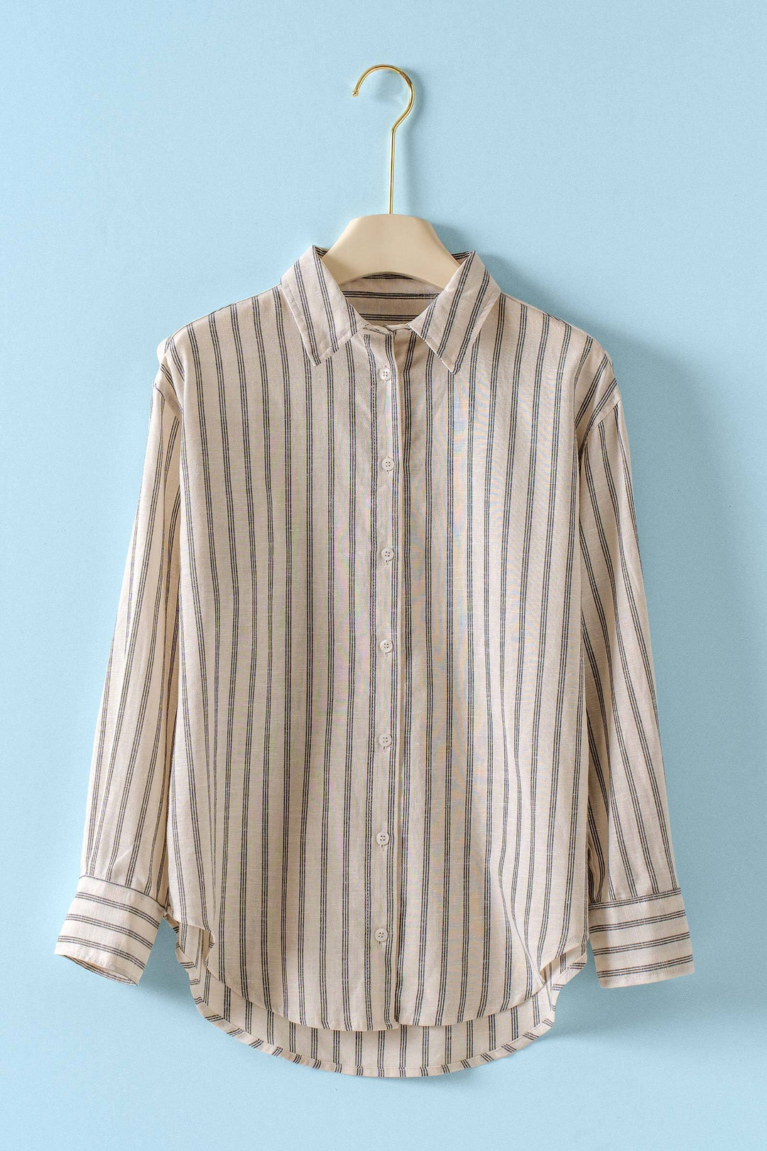 linen stripe button up shirt - natural (additional view)