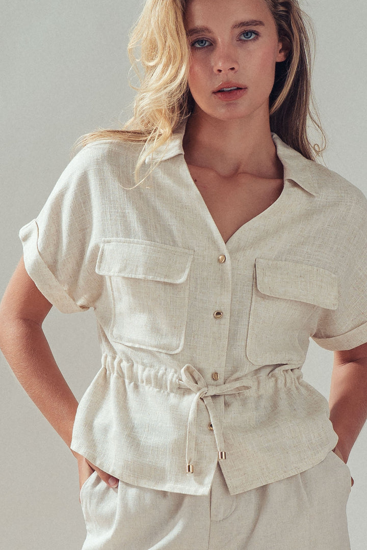 linen shirt - oatmeal