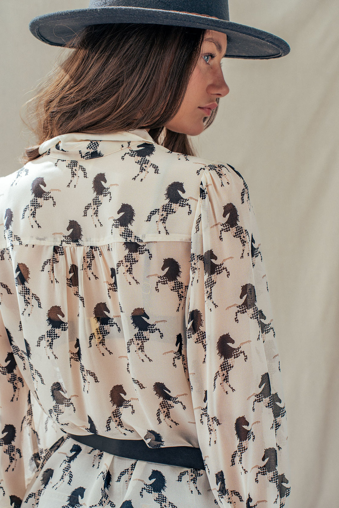 midnight stallion blouse - ivory black (additional view)