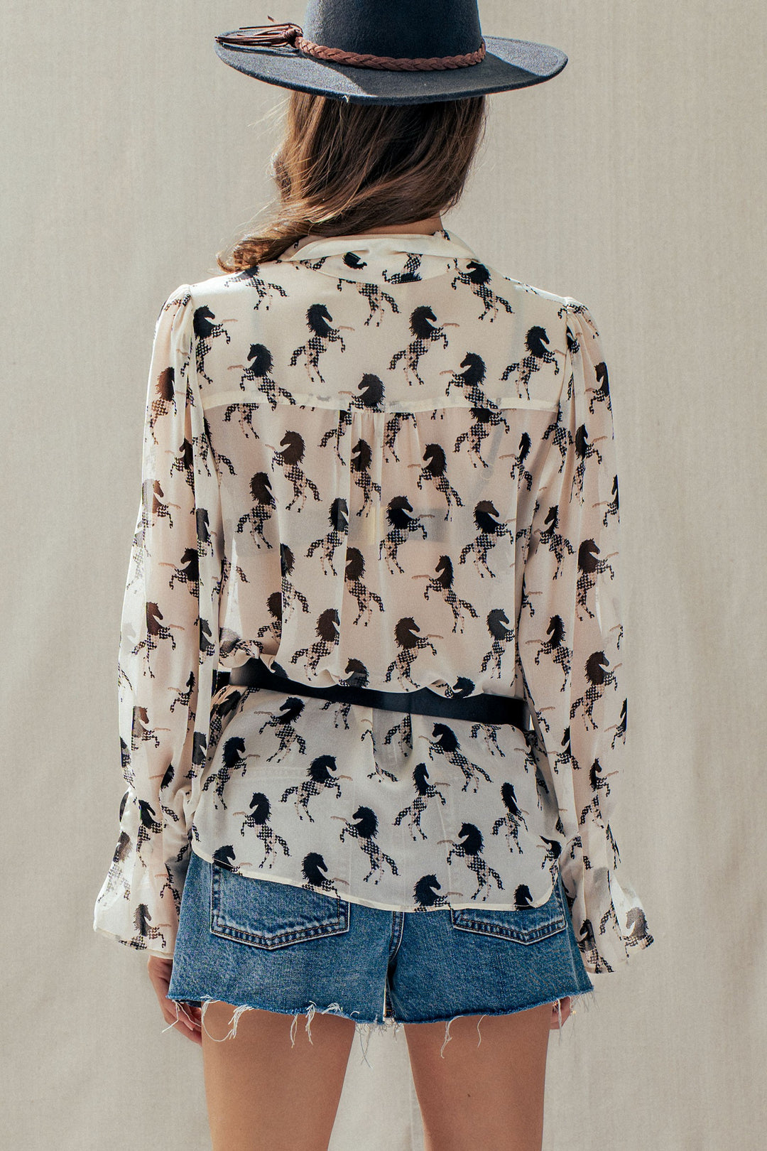 midnight stallion blouse - ivory black (additional view)
