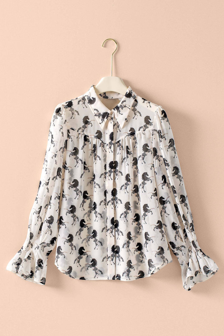 midnight stallion blouse - ivory black (additional view)