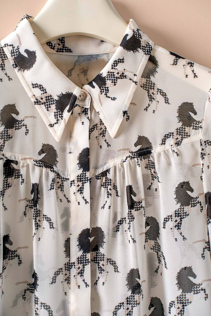 midnight stallion blouse - ivory black (additional view)