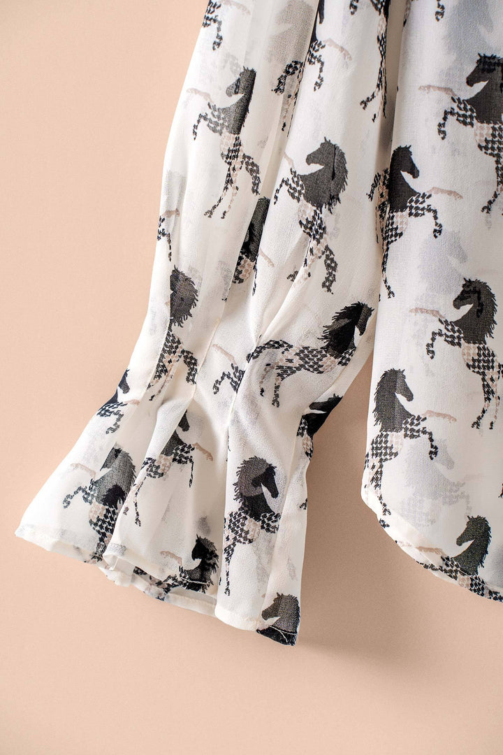 midnight stallion blouse - ivory black (additional view)