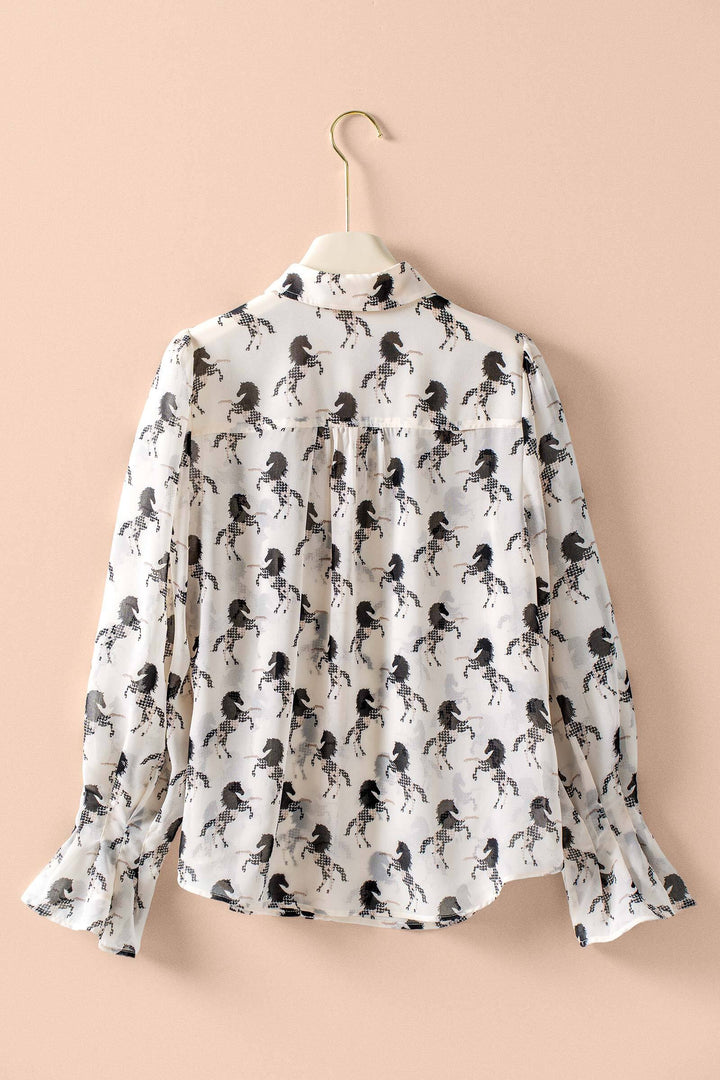 midnight stallion blouse - ivory black (additional view)