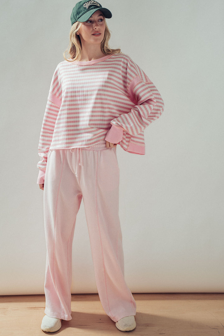 reversible back cross detail pullover - ivory pink (additional view)