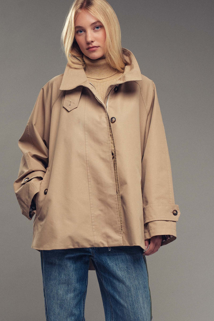 modern trench jacket - khaki (additional view)