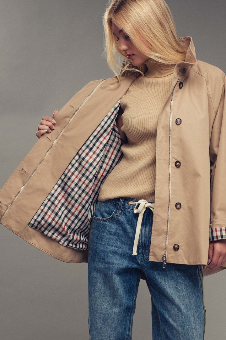 modern trench jacket - khaki (additional view)