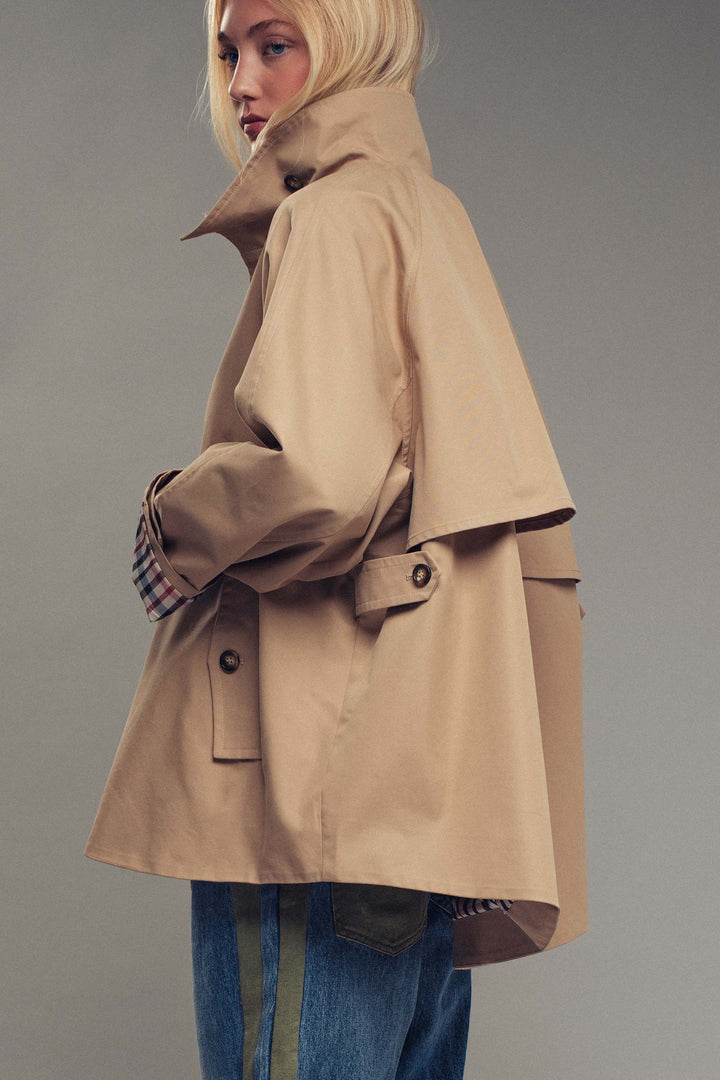 modern trench jacket - khaki (additional view)
