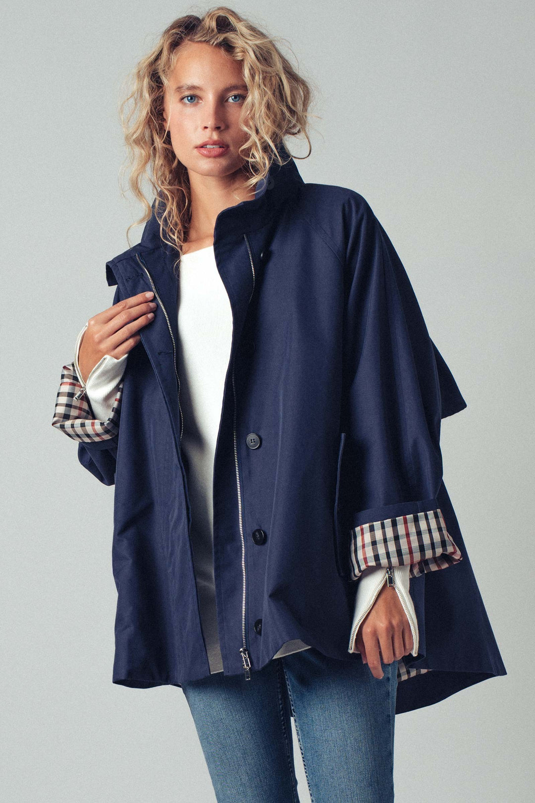 modern trench jacket - navy (additional view)