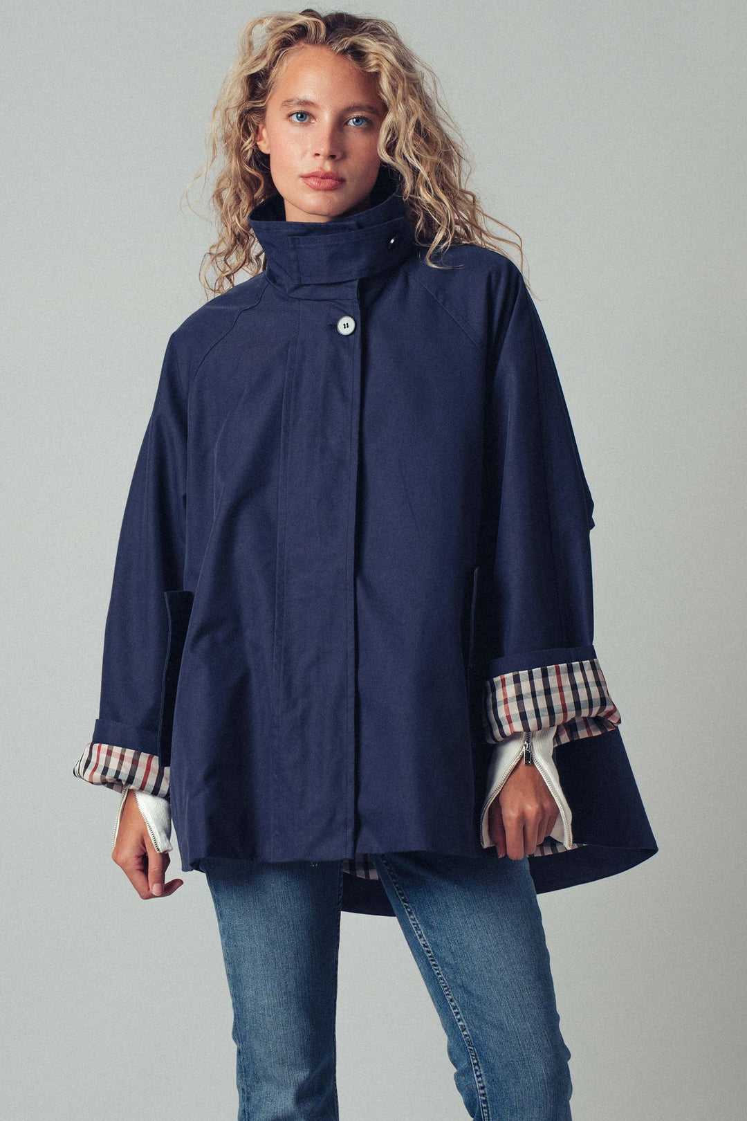 modern trench jacket - navy (additional view)