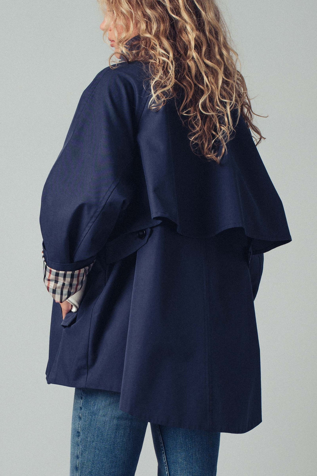 modern trench jacket - navy (additional view)