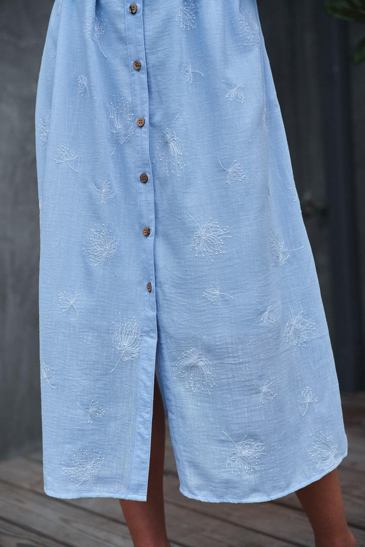 embroidered shirt dress - blue (additional view)