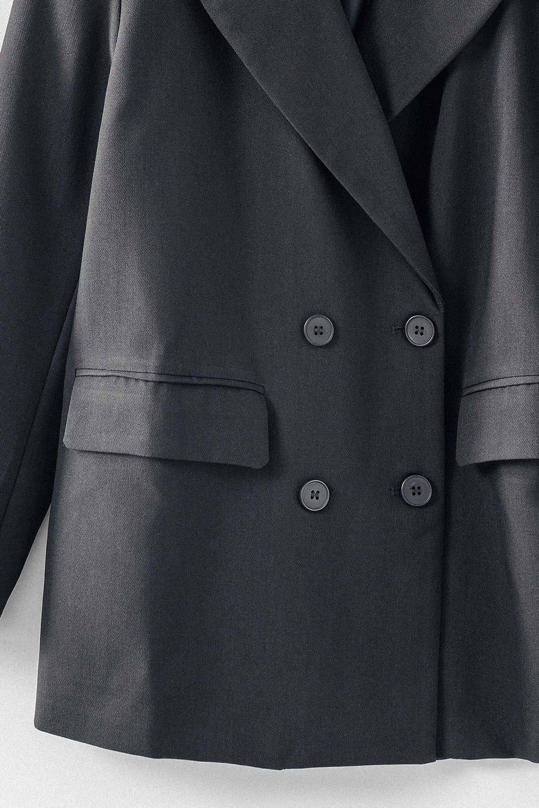 oversized double breasted blazer - black (additional view)