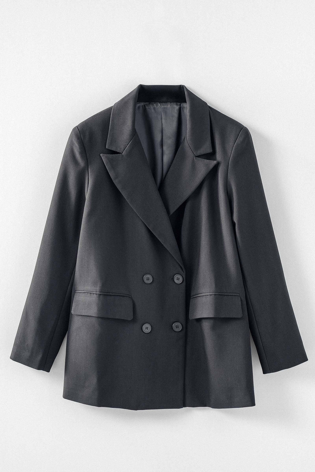 oversized double breasted blazer - black (additional view)