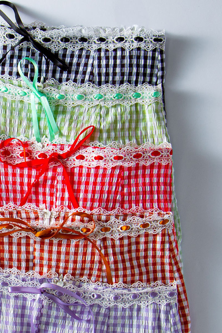 cottage charm gingham shorts - default (additional view)