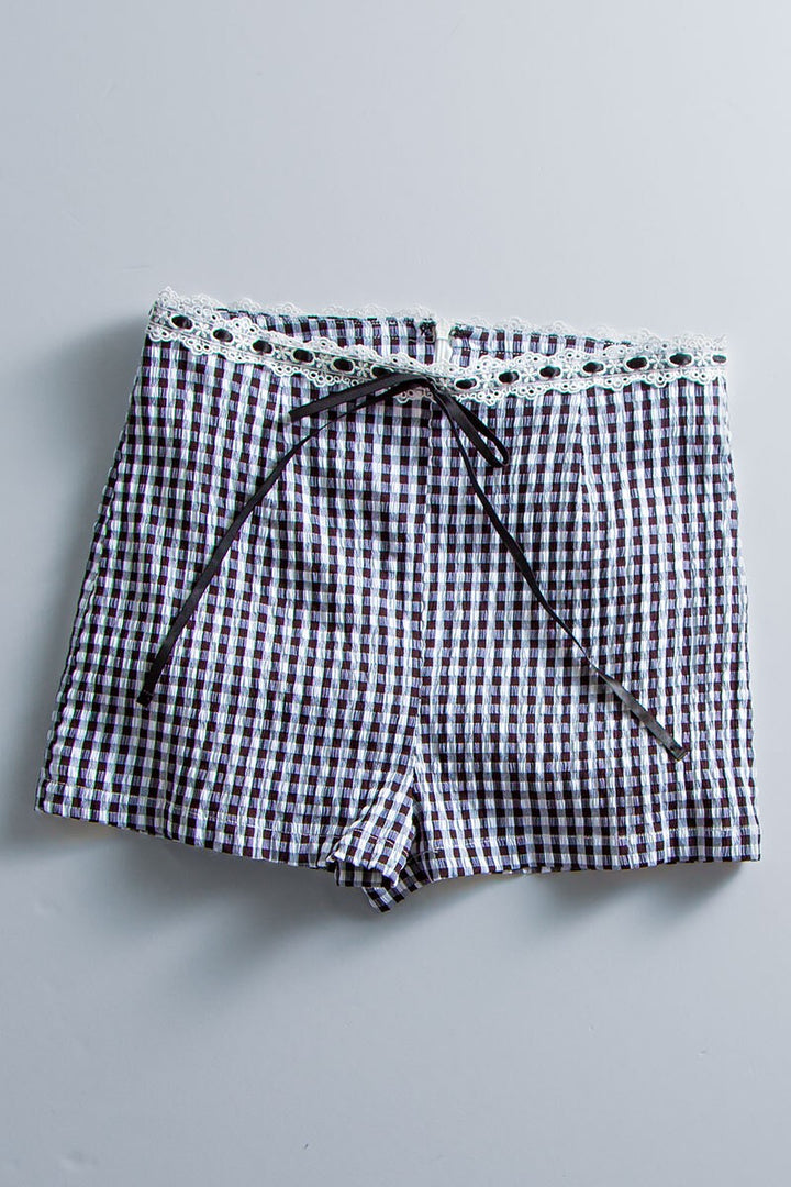 cottage charm gingham shorts - black (additional view)