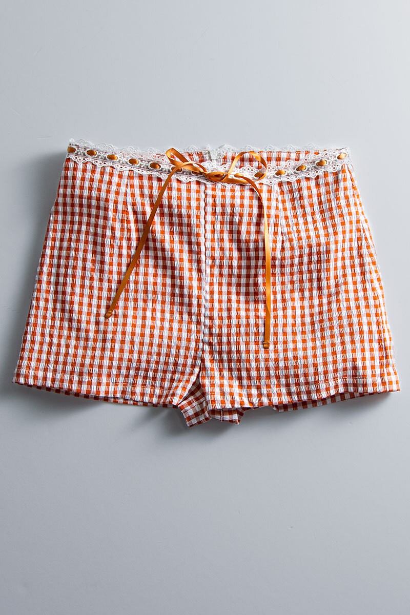 cottage charm gingham shorts - brown (additional view)