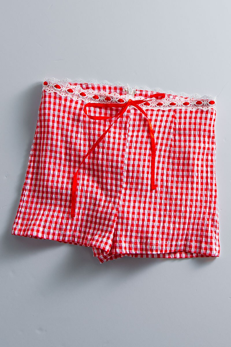 cottage charm gingham shorts - red (additional view)