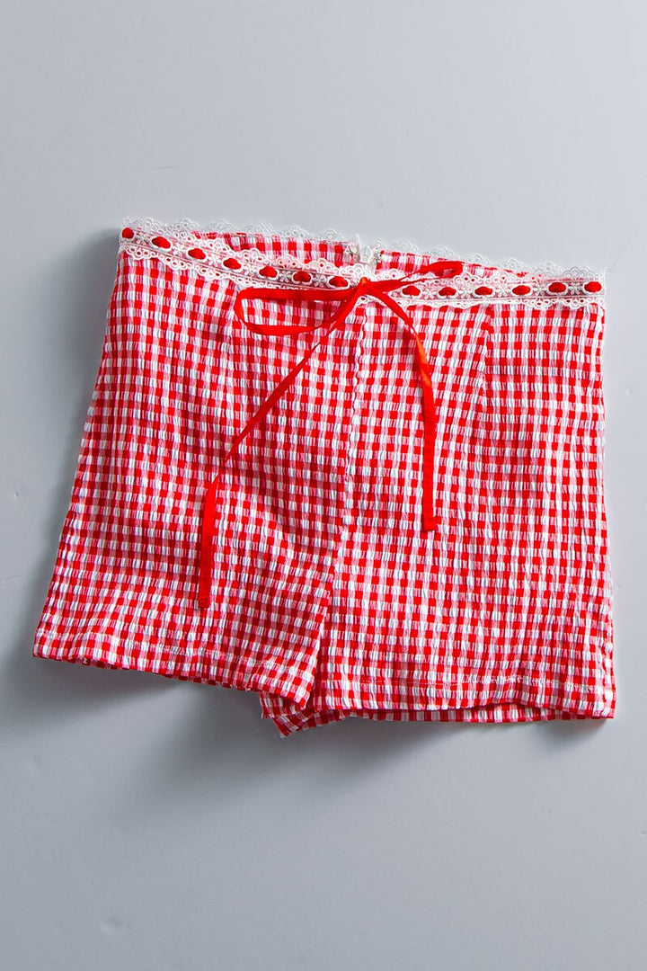 cottage charm gingham shorts - red (additional view)
