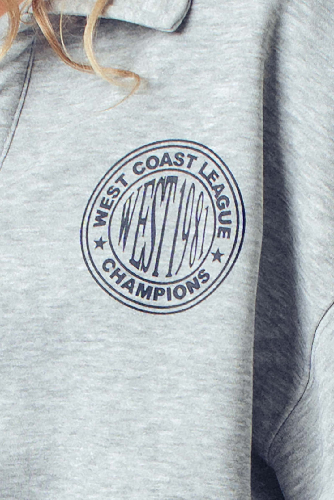 Collared Graphic Cropped Sweatshirt, additional view