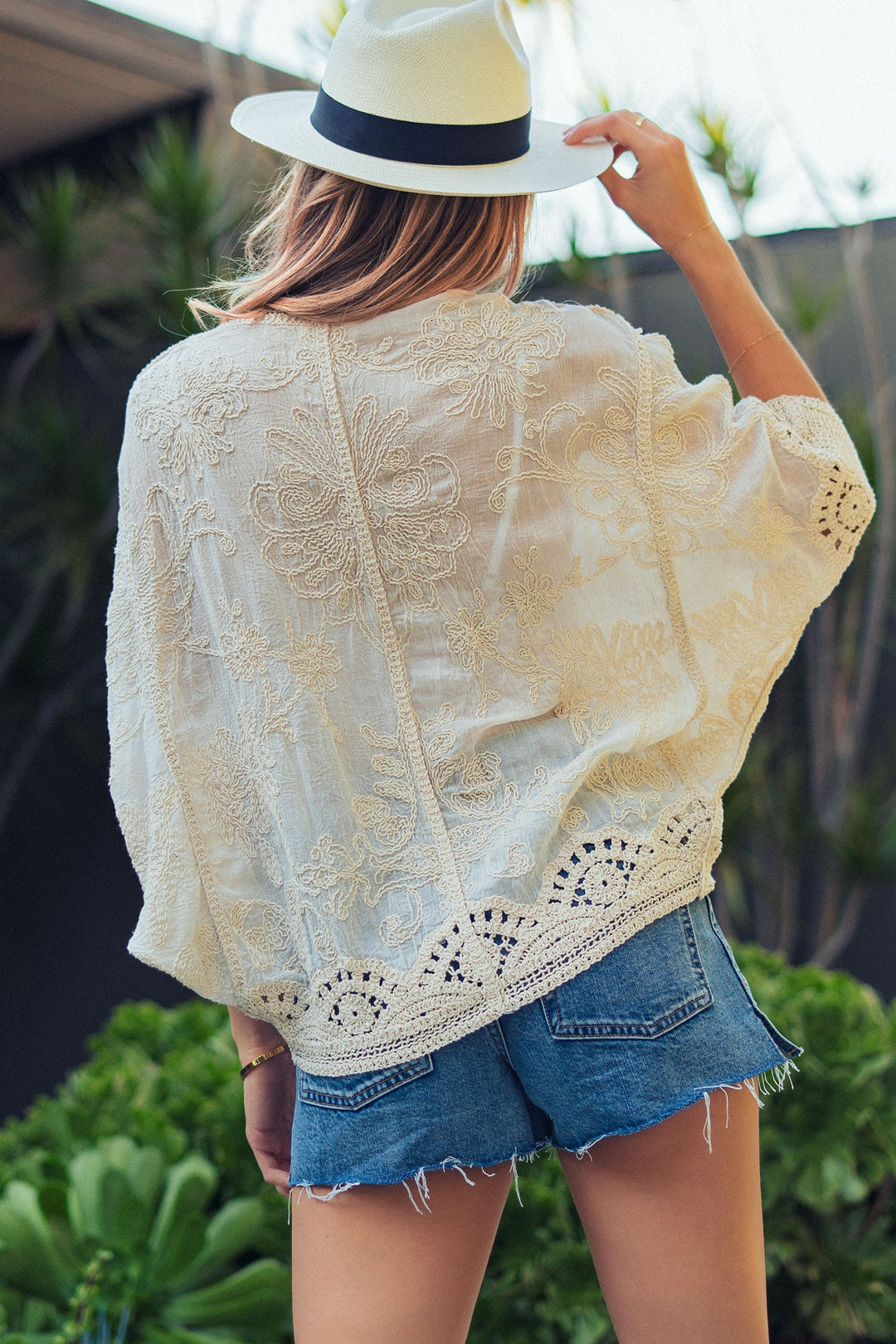 golden hour crochet kimono - natural (additional view)