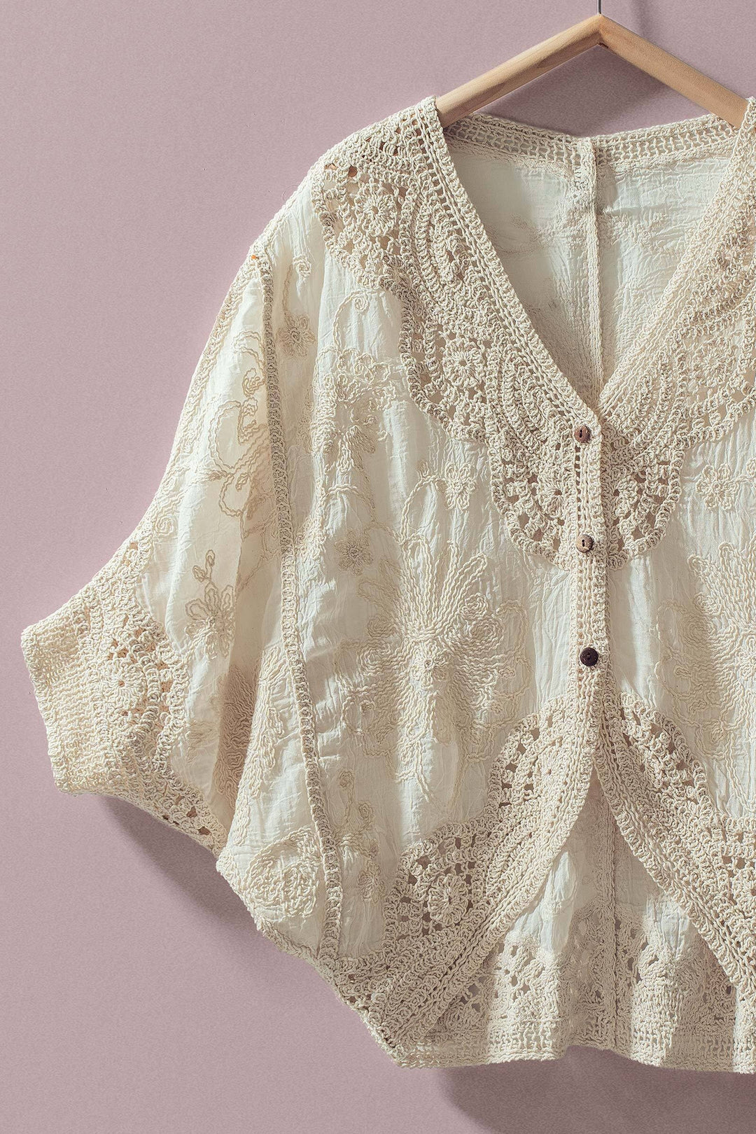 golden hour crochet kimono - natural (additional view)
