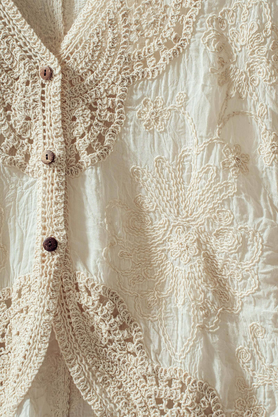 golden hour crochet kimono - natural (additional view)