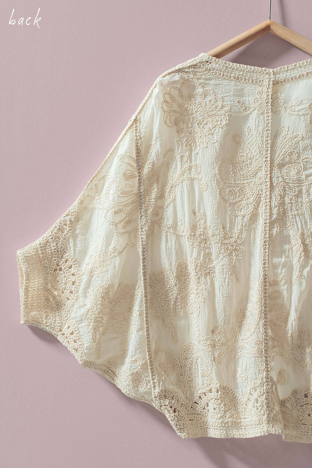 golden hour crochet kimono - natural (additional view)