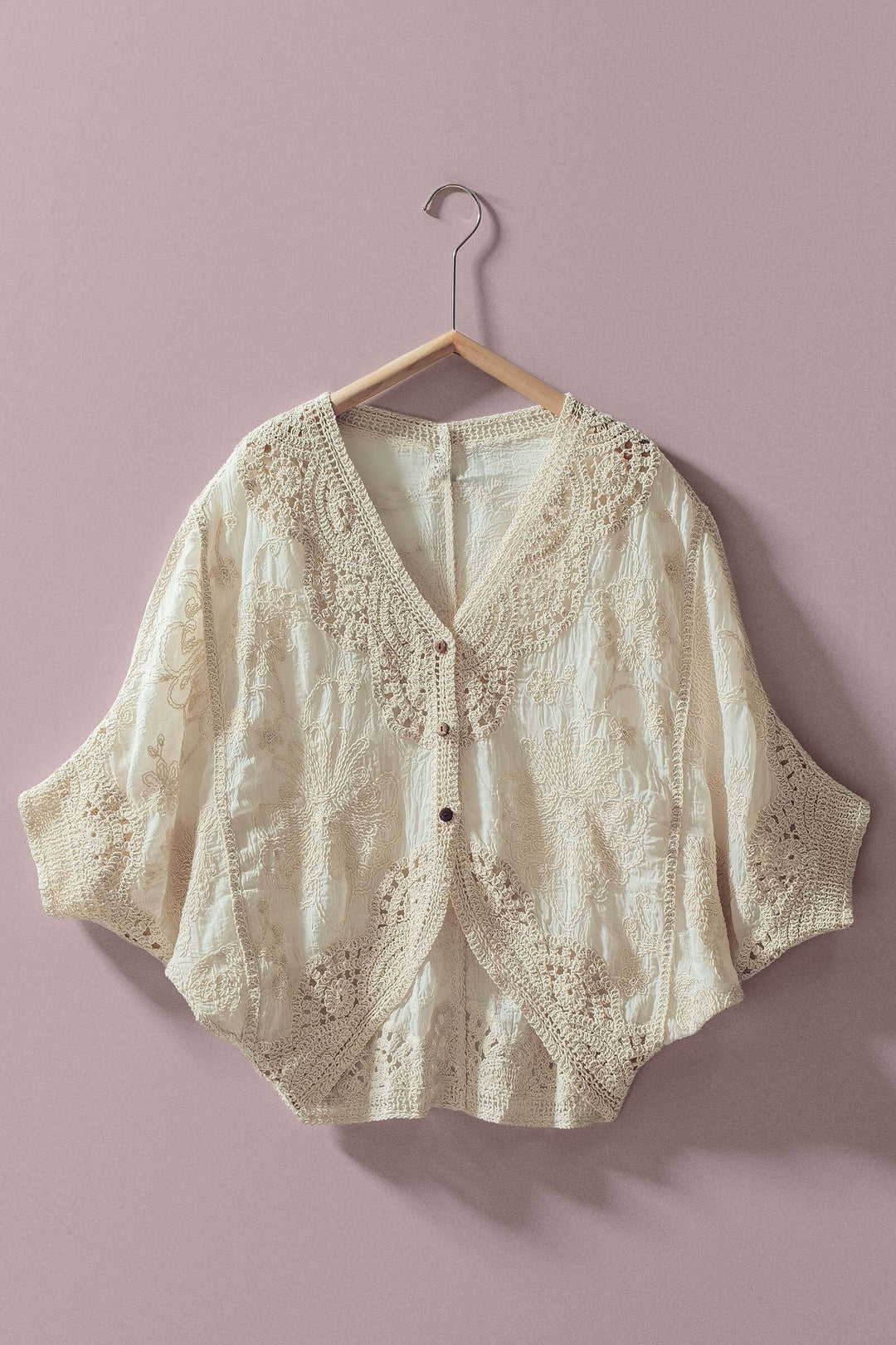 lace kimono - natural