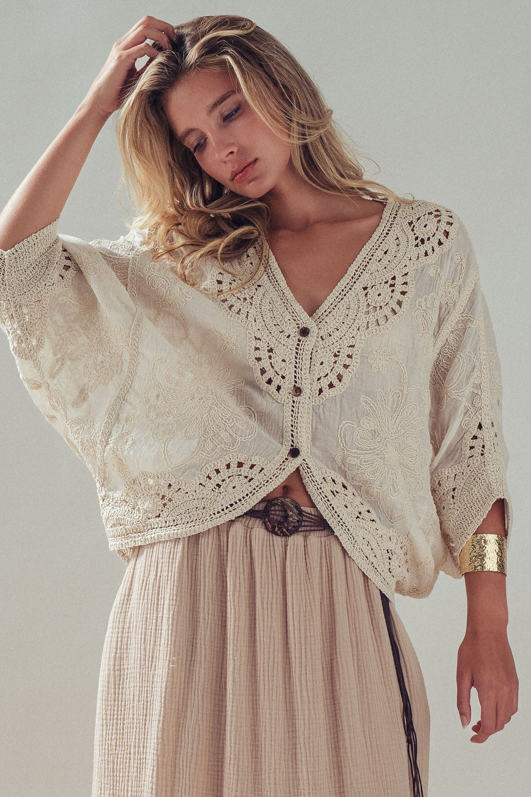 lace kimono - natural (additional view)