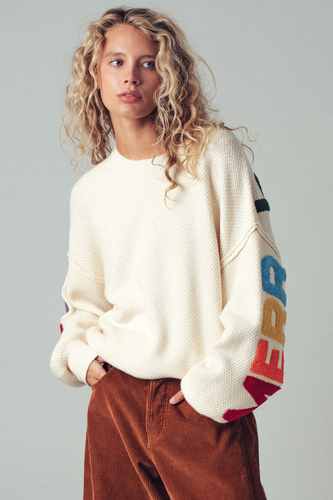 c festive merry christmas sweater - cream (additional view)