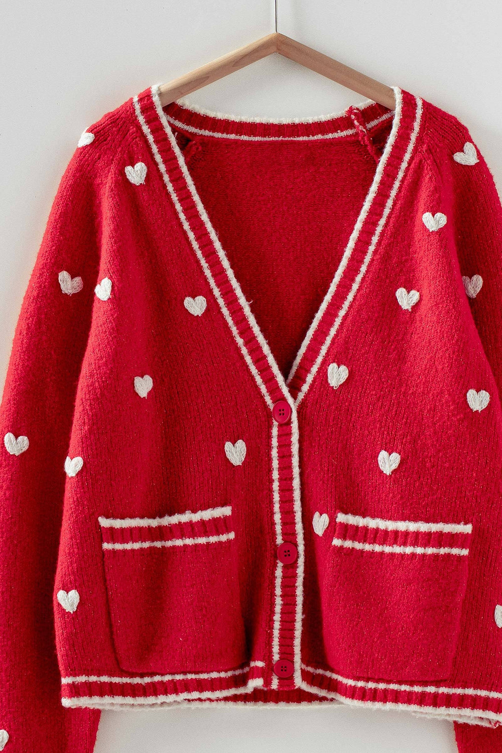 heart knit cardigan - red (additional view)